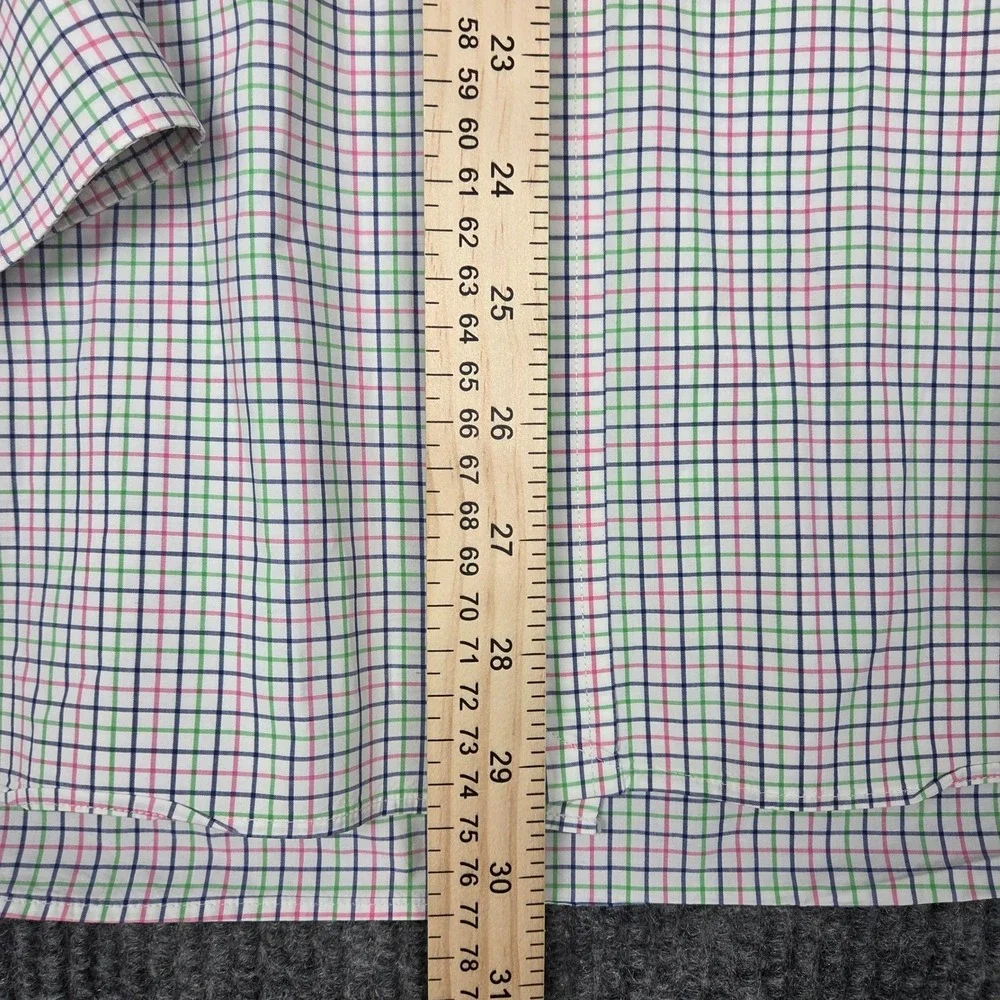 Ralph Lauren Mens XL Pink Green Navy Tattersall Check Button Down Shirt Cotton‎
